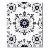 Black and White Intricate Black White Mandala Floral Area Rug