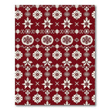 Geometric Modern Red Festive Red Snowflake Geometric Area Rug