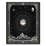 ODIKA Celestial Moon and Mountain Washable Rug - Black & White Low Pile Non-Slip Area Rug