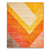 Bold Geometric Orange Yellow Triangle Area Rug