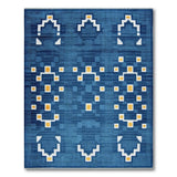Geometric Modern Navy Blue Geometric Modern Area Rug