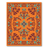 Vibrant Orange Teal Persian Area Rug