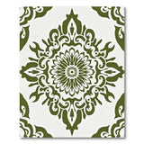 Elegant Green Damask Floral Area Rug