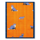 Playful Orange Foxes Kids Area Rug