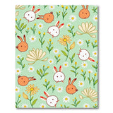 Whimsical Bunny Meadow Green Area Rug