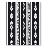 Black White Heritage Tribal Knot Area Rug