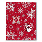 Festive Red Snowman Snowflake Area Rug