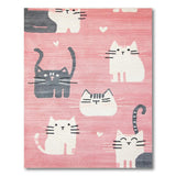 Adorable Pink Cartoon Cats Area Rug