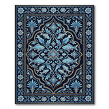 Teal Fish Floral Persian Area Rug
