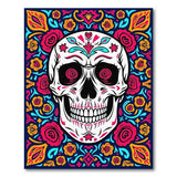 Multi-color and Patterns Vibrant Sugar Skull Floral Area Rug