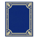 Ornate Navy Blue Gold Border Area Rug