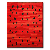 Red Watermelon Slice Red Area Rug