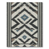 Southwestern Geometric Area Rug in Black Beige Teal