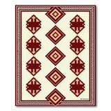 Terracotta Diamond Geometric Area Rug