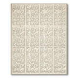 Beige Geometric Maze Labyrinth Rug