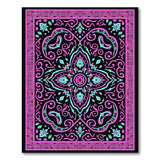 Pink Teal Ornate Persian Area Rug