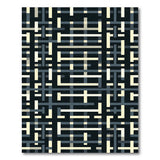 Modern Geometric Grid Black White Area Rug