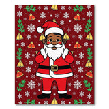 Jolly Black Santa Christmas Cartoon Area Rug