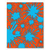 Vibrant Blue Splatter on Orange Abstract Area Rug