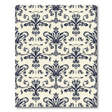 Navy Damask Floral Vintage Area Rug