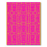 Vibrant Pink Neon Yellow Geometric Grid Rug