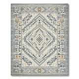 Grey Geometric Southwestern Tribal Area Rug