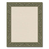 Ornate Green Border Beige Area Rug