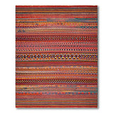 Multi-color and Patterns Vibrant Multi-Color Geometric Stripe Rug
