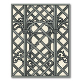 Elegant Grey Ornate Lattice Gate Rug