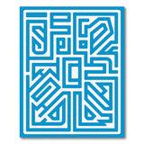 Intricate Blue Maze Labyrinth Area Rug