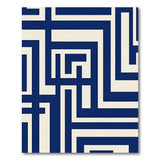 Navy Blue Interlocking Geometric Area Rug
