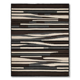 Modern Irregular Stripe Brown Tan Area Rug