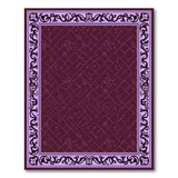 Purple Ornate Border Maroon Lattice Rug
