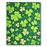 Floral Vintage Vibrant Shamrock Clover Green Area Rug