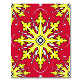 Bold Red Yellow Snowflake Geometric Area Rug
