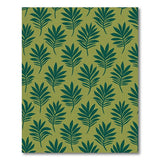 Green Vibrant Green Palm Leaf Area Rug