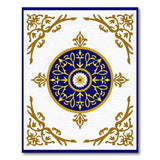 Navy Blue Gold Medallion Area Rug