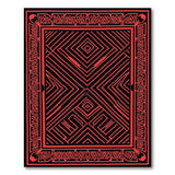 Bold Red Geometric Heritage Tribal Area Rug