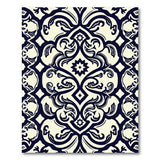 Black White Ornate Persian Motif Area Rug