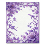 ODIKA Elegant Purple Floral Washable Area Rug - Low Pile Non-Slip Carpet