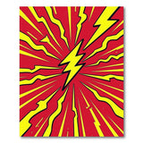 ODIKA Comic Pop Art Lightning Bolt Red & Yellow Washable Low Pile Area Rug