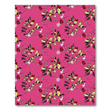 Vibrant Pink Floral Leaves Area Rug