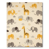 Playful Elephant Giraffe Kids Area Rug