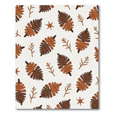 Brown Fern Frond Twig Pattern Area Rug