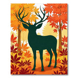 Majestic Autumn Deer Silhouette Area Rug