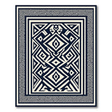 Black and White Bold Black White Geometric Border Rug