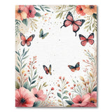 Dreamy Pink Floral Butterflies Area Rug