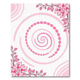 Pink Spiral Dot Floral Area Rug