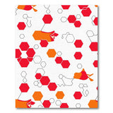 Vibrant Red Orange Hexagon Bird Geometric Rug