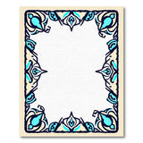 Blue and Teal Teal Ornate Persian Border Area Rug